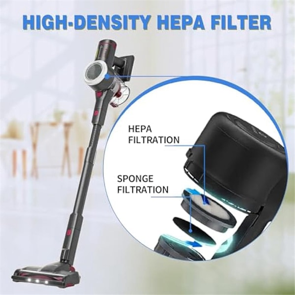 8 HEPA-filtre og 8 svampfiltre for Afoddon A200Pro/A200, ORFELD B08/C10A/C10G og NEQUARE S12 S25 S26-serien