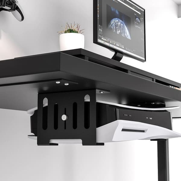 Under-Desk Stativ for PS5/PS5 Slim, Skjult Montering, Metall, Plassbesparende