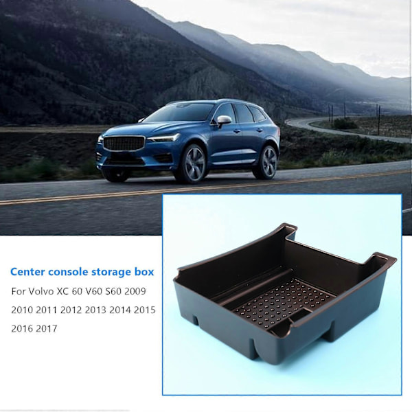 Armstöd Sekundär Förvaringslåda Handske Pall Mittkonsol Fack Organizer för Volvo XC60 V60 S60 2009