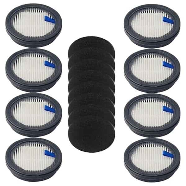 8 HEPA-filtre og 8 Svampefiltre til Afoddon A200Pro/A200, ORFELD B08/C10A/C10G og NEQUARE S12 S25 S26-serien