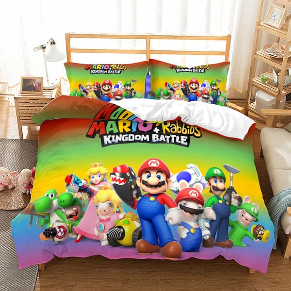 Mario digitaltryckt quiltset - 331rabbit SINGLE 135x200cm