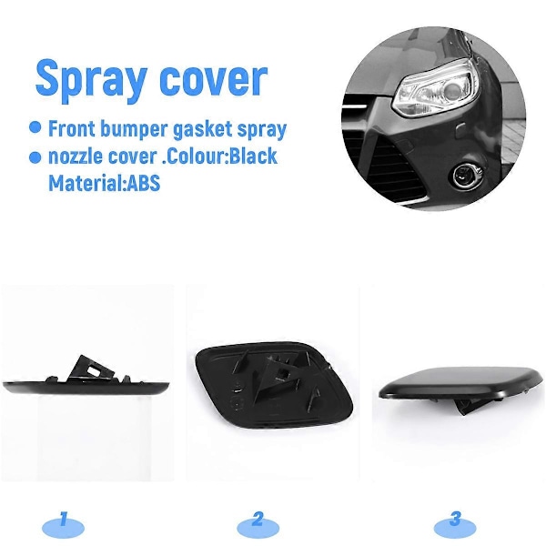 Strålkastarspolare Munstycks Lock Kåpa för Ford Focus MK3 2012-2014 Främre Stötfångare Strålkastare Vattenspridare Left