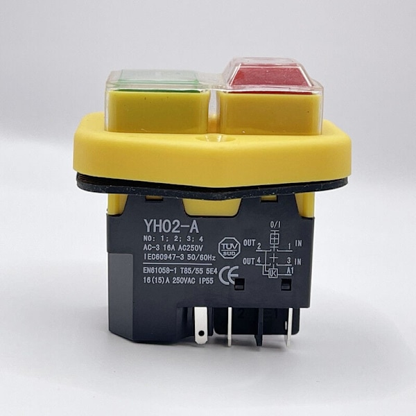 220V KJD17 B Spenningsfri Bryter - Elektromagnetisk Bryter - Høy Kvalitet - Underspenningsbeskyttelse - Vanntett - Strømbruddsbeskyttelse (5 Pins)