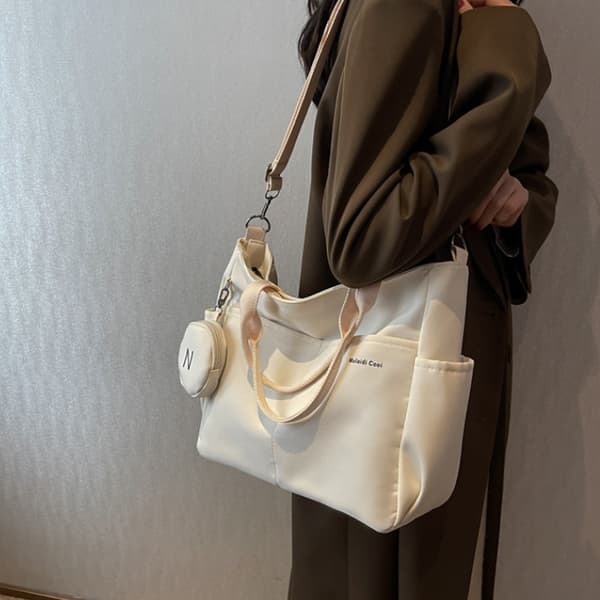 Stora Canvas Handväskor - Laptop Messenger Väska för Kvinnor black