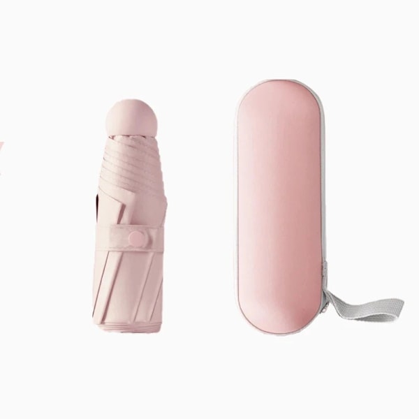 Automatiskt hopfällbart reseparaply 1 st med 6 förstärkta ribbor, vattenavvisande, lättviktigt, kompakt för daglig användning 1pc pink