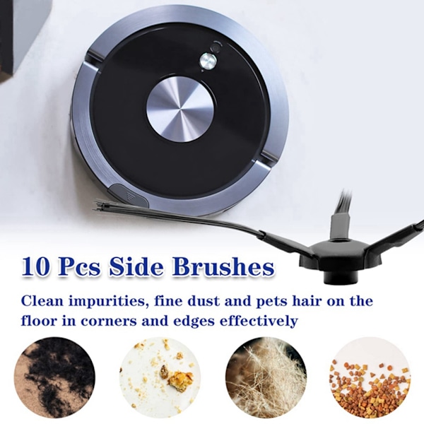 10 stk. sidebørste erstatning for ILIFE V3 V3S A4 A4S Pro V5 V5S Pro robotstøvsuger