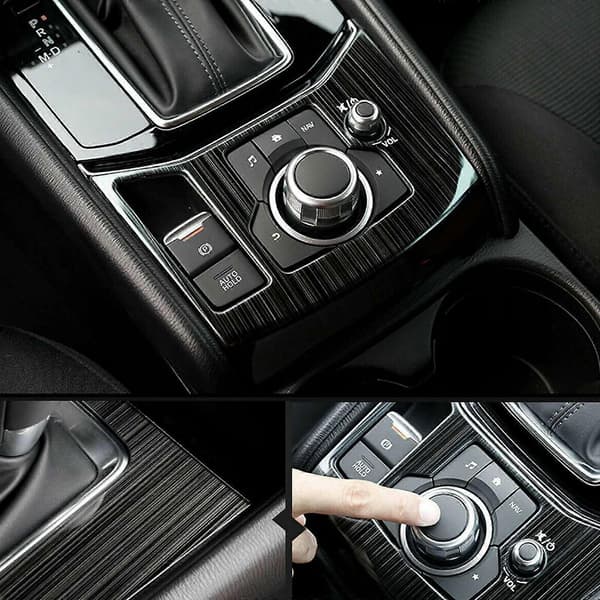 til Mazda CX-5 CX5 2017-2020 Gear Shift Konsol Panel Ramme Cover Trim Titanium Sort