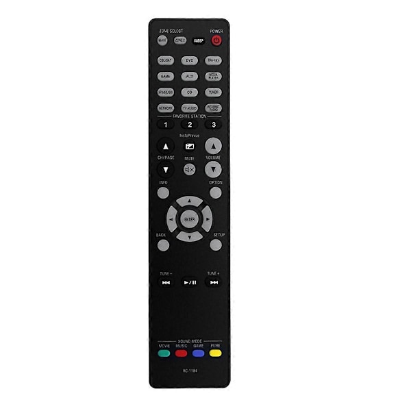 Ersättningsfjärrkontroll RC-1184 för Denon AV Audio Video Receiver AVR-X3000 AVRX3000 Black