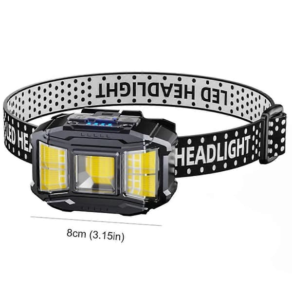 COB LED Sterk Lys Hodelykt Bevegelsessensor Induksjon Hodelykt USB-Lading Kraftig Hodelykt Torc