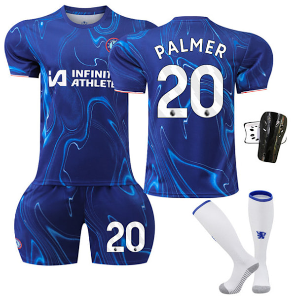 2024-25 Chelsean kotijalkapallopaita Palmer paita+sukka+suojavarusteet 16(90-100cm)