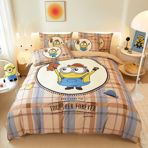 Minions Serie - Bomullstryckt Påslakanset - Denim Double 200x230cm
