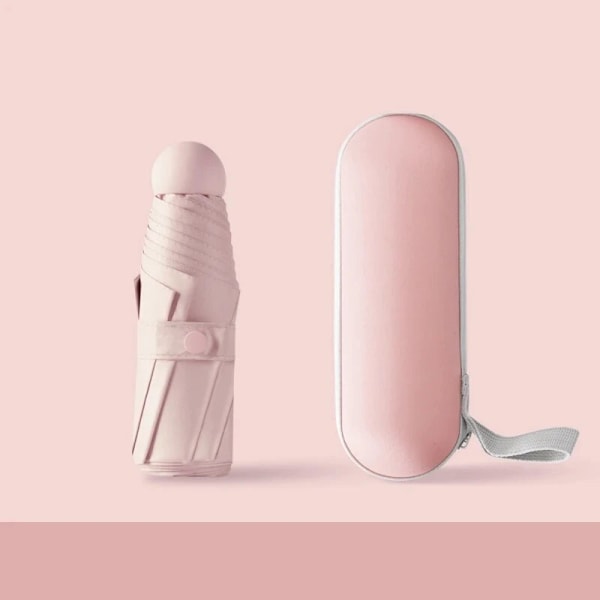 Automatiskt hopfällbart reseparaply 1 st med 6 förstärkta ribbor, vattenavvisande, lättviktigt, kompakt för daglig användning 1pc pink