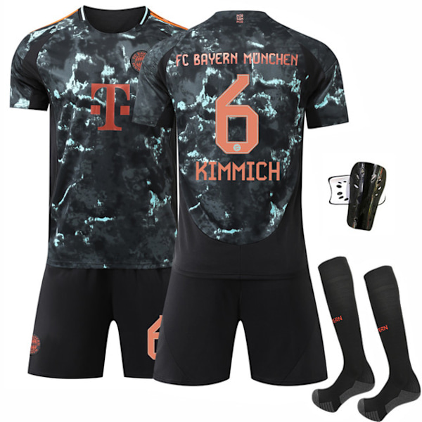 2425 Bayern vieras oranssi Kimmich jalkapallopaita setti+sukka+suojavarusteet 3XL(200-210cm)