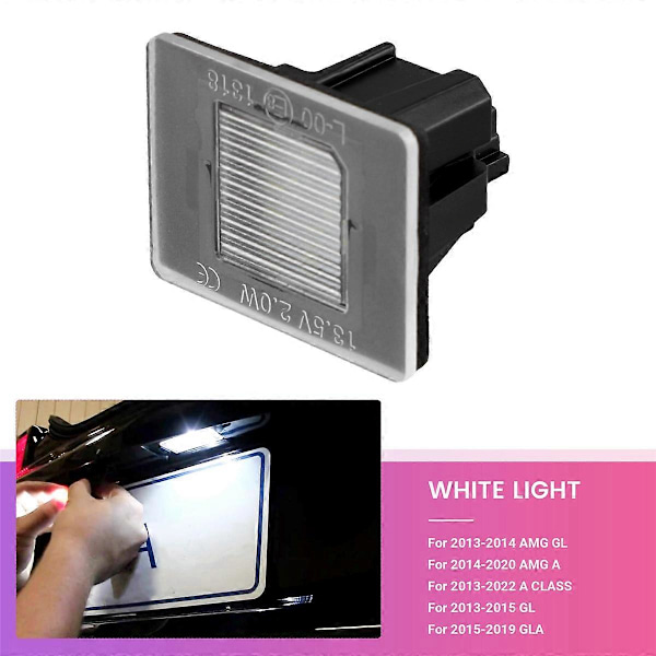 1 stk. LED nummerpladelys bageste bagklap nummerpladelys til Mercedes Benz A B C V GLA GLB G