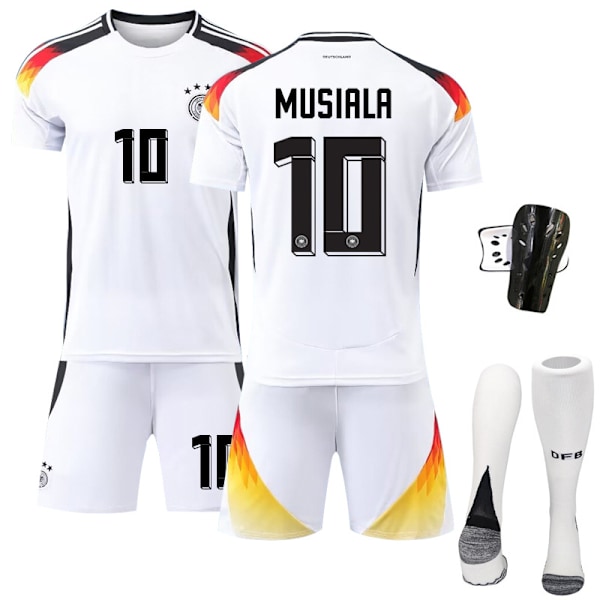 Tysk hemmafotbollsdräkt för Europacupen Musiala-set med skyddsutrustning XL(180-190cm)