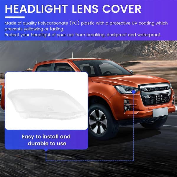 for Isuzu D-Max Dmax 2012-2016 Bil frontlykt linse deksel hodelykt lampe foreldre Lampeskjerm Shell Right
