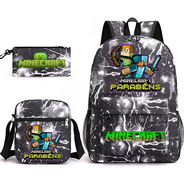 Minecraft 3 kpl Reppusetti Mochila Lasten Tilavat Laukut-2 35