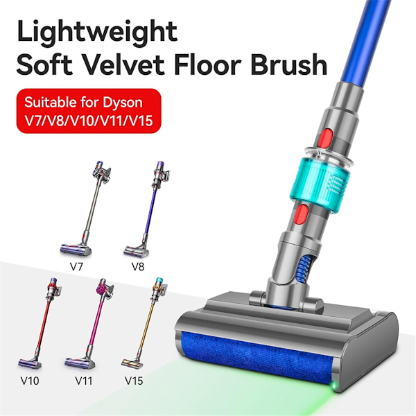Elektrisk våt og tørr moppehode for V7 V8 V10 V11 V15 støvsuger rullebørste for harde gulv og tepper