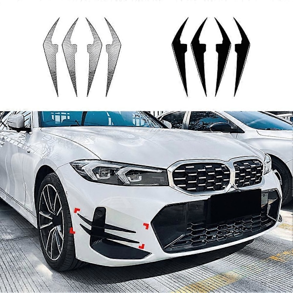Bil Främre Stötfångare Sido Canards Splitter Spoiler Dimljus Luftventil Trim för BMW G20 G21 LCI M Sport 20