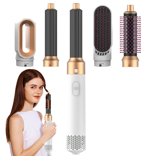 Melo 5-in-1 Multi-Styler kihartimella ja suoristusraudalla sisältää Melo-kuivaimen Melo Universal Stylerille Golden