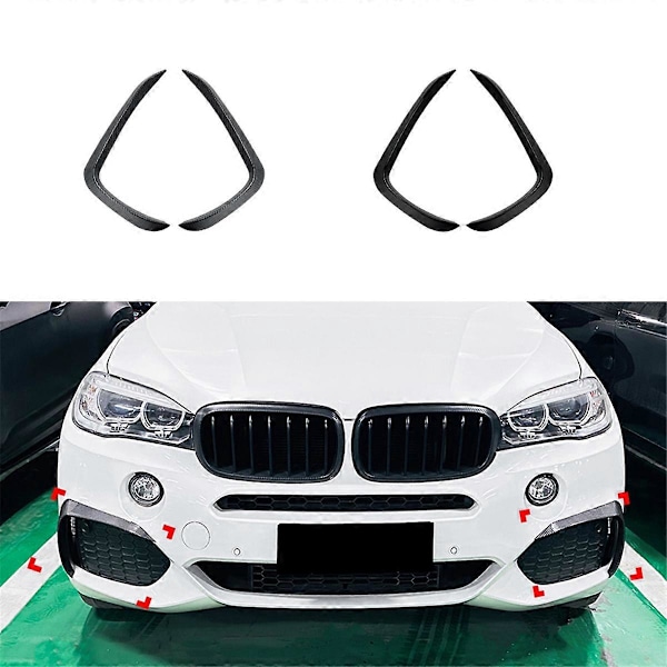 Bil Främre Stötfångare Läpp Sida Spoiler Dimljus Ramar Skydd för BMW X5 F15 M Sport 2014-2018 Body Kit Sp