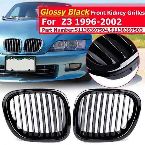 Bil Blank Sort Front Hjelm Nyre Grill Mesh Sport Racing Grills til BMW Z3 Cabriolet Coupé 1996-
