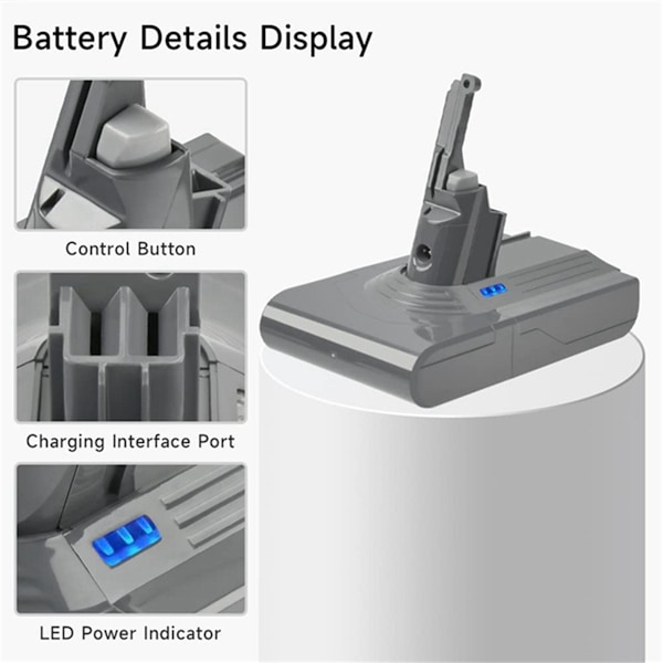 2000MAh V8 Udskiftningsbatterisæt 21.6V til Dyson V8 Animal /Absolute/Carbon Fiber Ledningsfri Håndholdt Støvsuger