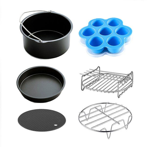 Tommers Tilbehørssett for Airfryer, Maple Steamer Rack i rustfritt stål, Pizzatallerken, 6-pakning A——6pcs