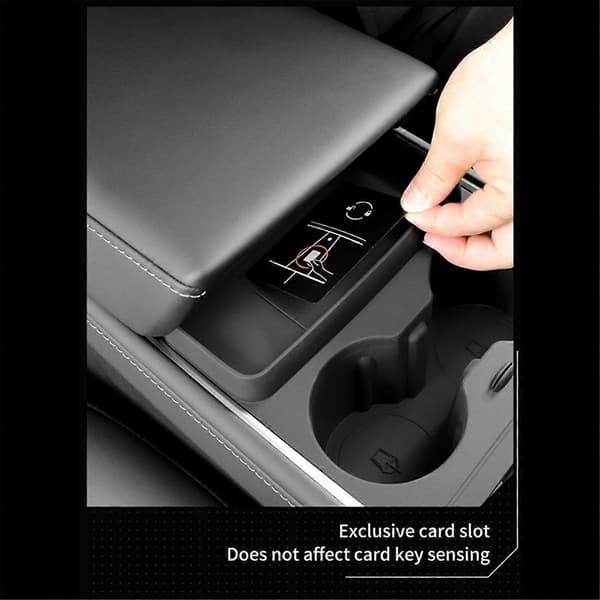 Multifunksjonell Vannkoppholder Sentral Kontroll Oppbevaringsboks Drikkeholder for Tesla Model Y Model 3