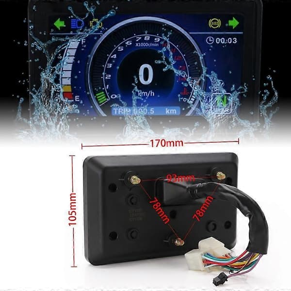 Universal Motorcykel LCD Display Cluster Udskifteligt Speedometer Multi-Funktion Instrument til 1,2,4