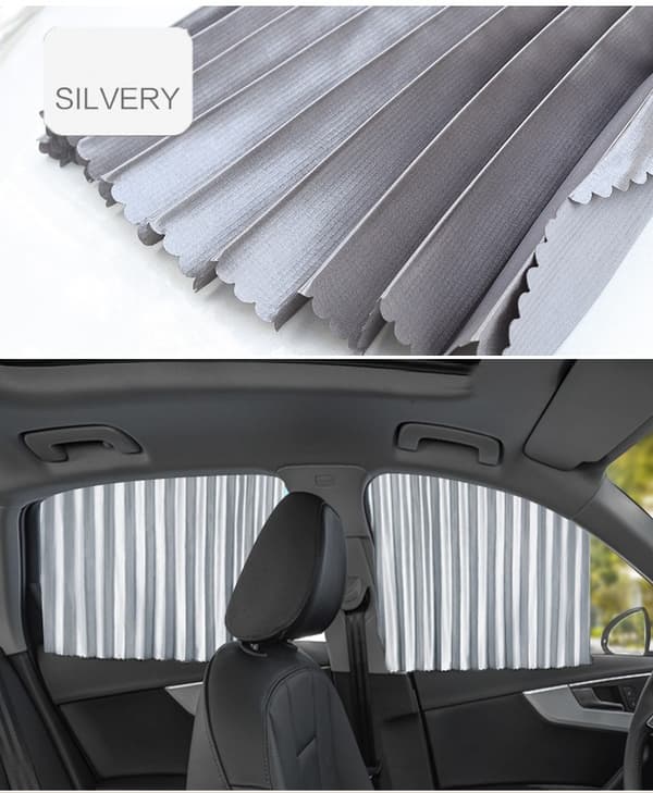 Magnetisk bil-solskyddssats, silver, 4 delar, UV-skydd, universell passform för fram- och bakrutor