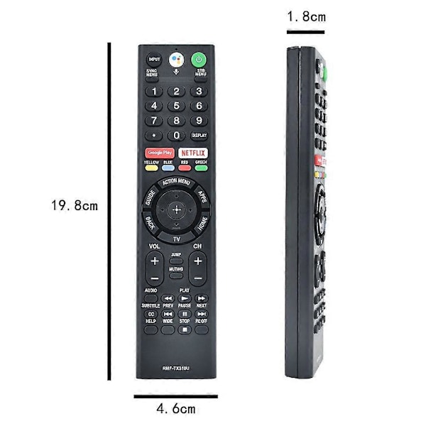 Ny RMF-TX310U Röstfjärrkontroll för Sony Bravia TV XBR-49X800G XBR-43X800G XBR-85X850F XBR-75X85 Black