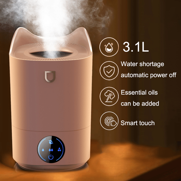 Smart Ultralyd Luftfugter Stor Kapacitet Aromaterapi med Automatisk Slukning White