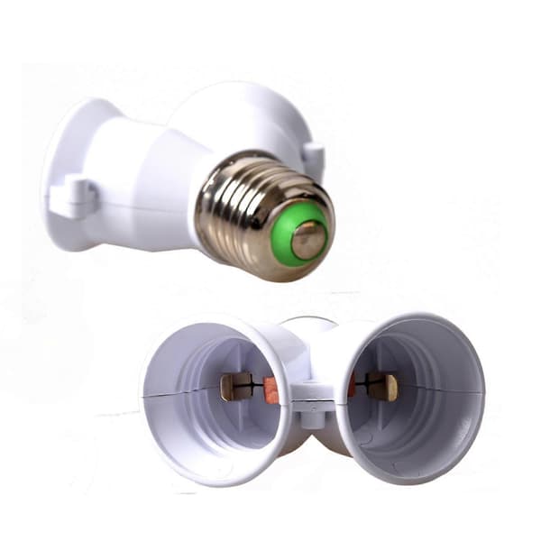 2x E27 Adapter E27 till Dubbel Skruvsockel Konverterare