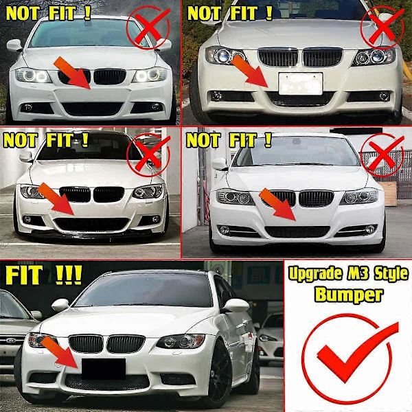 Bil Front Kofanger Nedre Grill Dækning Honeycomb Mesh Racing Grills Trim til-BMW E90 E91 E92 E93