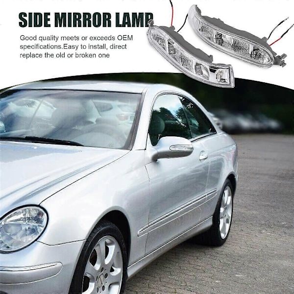 Bil LED Vänster + Höger Par Blinkers Ljus Sidospegel Lampa för Mercedes Benz W209 CLK 2002-2009