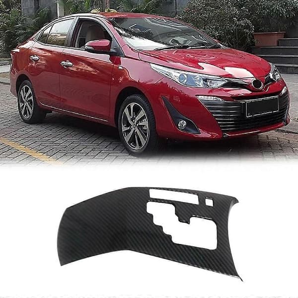 Bil Kolfiber Central Växelspakspanel Kontrollpanel Dekal Interiör Modifiering för Toyota VIOS