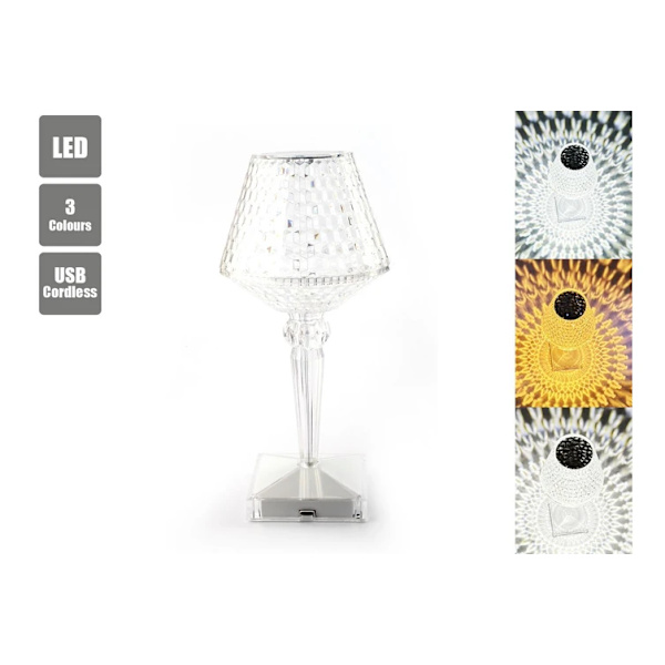 1-pack LED Sladdlös Bordslampa Sänglampa Dimbar Nattlampa Touchkontroll 3 Färger Uppladdningsbar Stjärnskärm 2