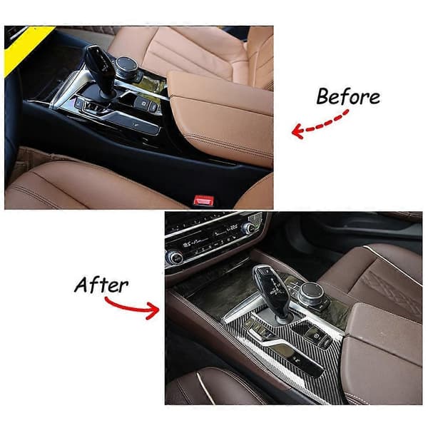 Til -BMW 5-serie G30 2018-2022 Kulfiber Bil Centerkonsol Gearskifte Panel Dæk Trim Ramme De
