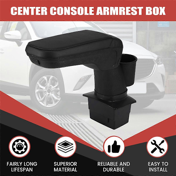 Bil Centralt Armstöd Box Punch-Free Central Konsol Armstöd Box Förvaringsbox för Mazda CX-3 2015-2018
