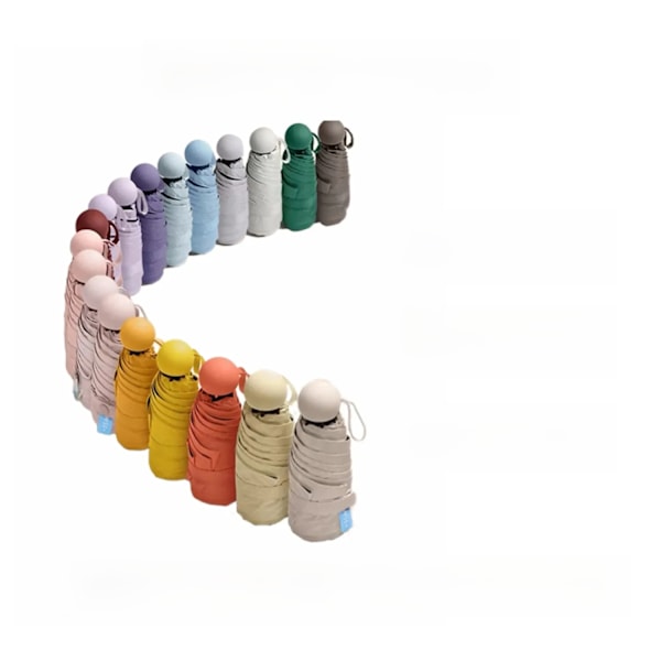 Automatiskt hopfällbart reseparaply 1 st med 6 förstärkta ribbor, vattenavvisande, lättviktigt, kompakt för daglig användning 1pc Beige