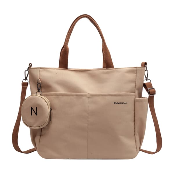 Stora Canvas Handväskor - Laptop Messenger Väska för Kvinnor Khaki