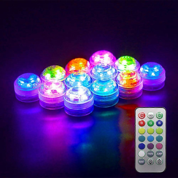 Langaton värikäs LED-auton sisätilan tunnelmavalo kaukosäätimellä paristokäyttöinen maljakko allas lampi lyhty 10Pcs