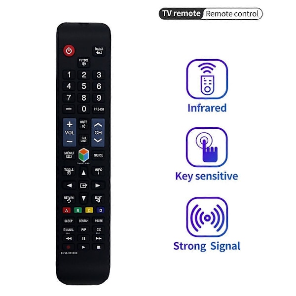 BN59-01178K Fjärrkontroll Ersättning för Samsung TV UN32H4303AH UN55ES6100 UN40FH5303F UN48H4203 UN32H Black
