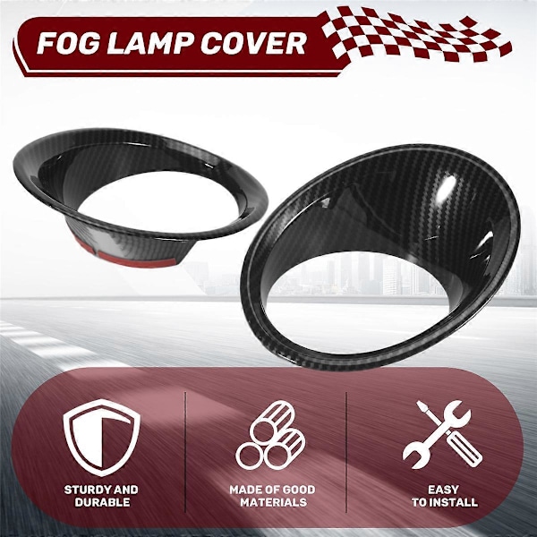 Kolfiber 2st Pläterade Främre Dimljus Lamp Skydd Trim för BMW X5 F15 2014-2018