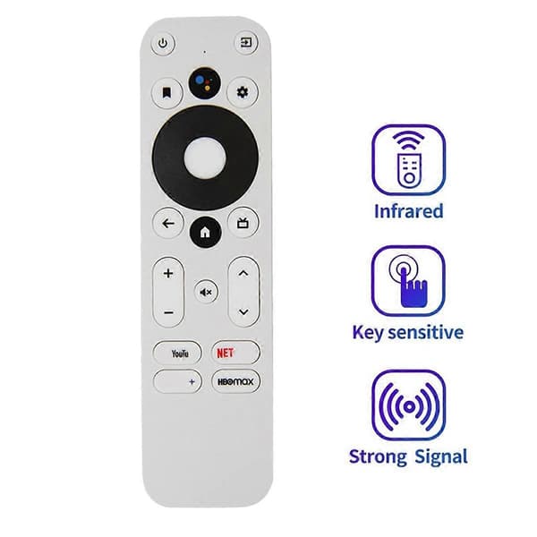 Ersättningsfjärrkontroll för MECOOL KM2 PLUS ONN Android 4K UHD TV-box Bluetooth Röstfjärrkontroll White