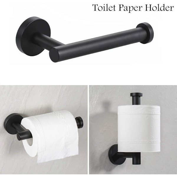 Badeværelse håndklædeholder, perforeret 40 cm håndklædeholder, monteret badeværelse håndklædeholder Sort, Ahornplade malet C
