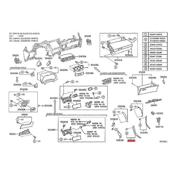 1 Sarja auton kojelaudan ilmastointiaukkojen koristelista Toyota Corolla Altis 2007-2013 ilmastointiaukkoihin ABS Carbo