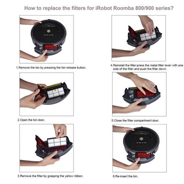 14 Deler Erstatningsruller for iRobot Roomba I7 I3 I6 E5 E7 Serien Støvsuger Tilbehørssett