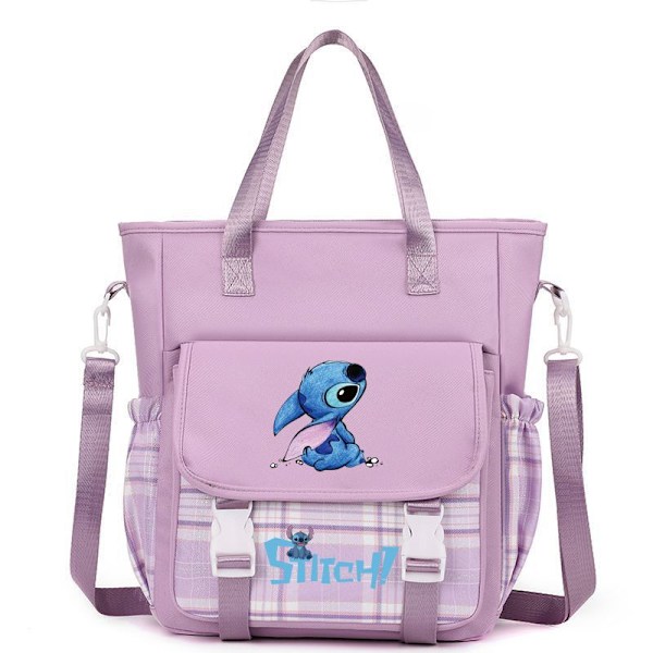 Stitch skulderveske i canvas Checkered Purple C